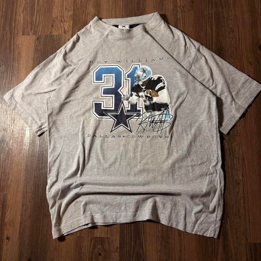 Dallas Cowboys Roy Williams 31 NFL Graphic T Shirt Mens L Gray Heather Authentic